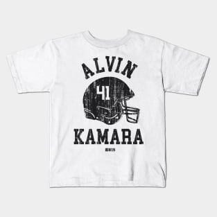 Alvin Kamara New Orleans Helmet Font Kids T-Shirt